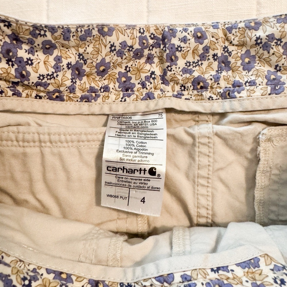 Carhartt Women's Shorts Size 4 Khaki Bermuda 2012 Cargo Carpenter - Picture 4 of 10
